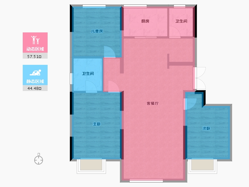 吉林省-长春市-保利和光尘樾-101.00-户型库-动静分区