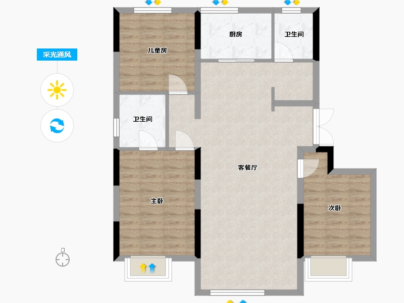 吉林省-长春市-保利和光尘樾-101.00-户型库-采光通风