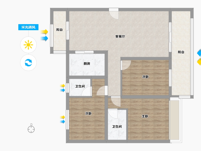 安徽省-六安市-碧桂园-108.00-户型库-采光通风