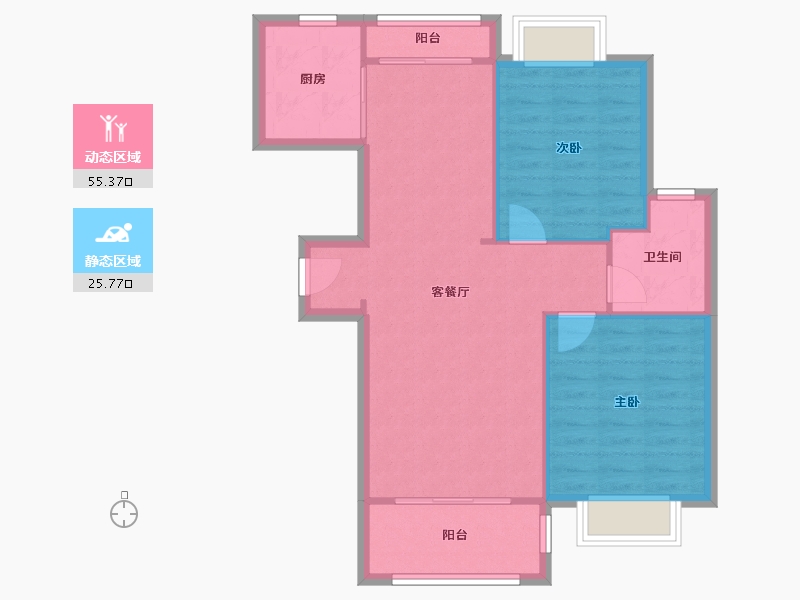 江西省-南昌市-凤凰家园-75.00-户型库-动静分区