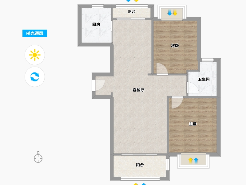 江西省-南昌市-凤凰家园-75.00-户型库-采光通风