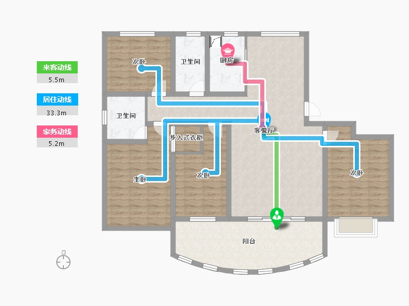 山东省-济宁市-学府花园-131.00-户型库-动静线