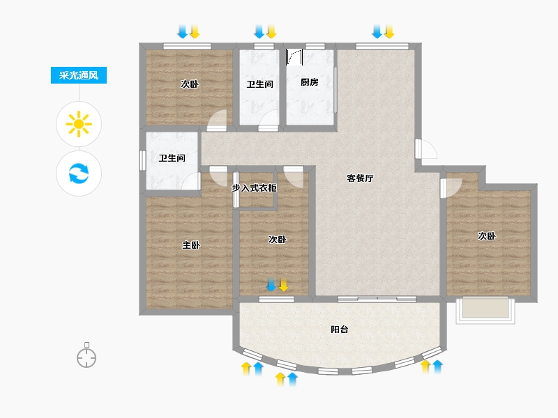 山东省-济宁市-学府花园-131.00-户型库-采光通风