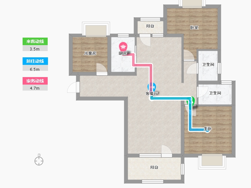 湖北省-武汉市-海伦国际-86.00-户型库-动静线