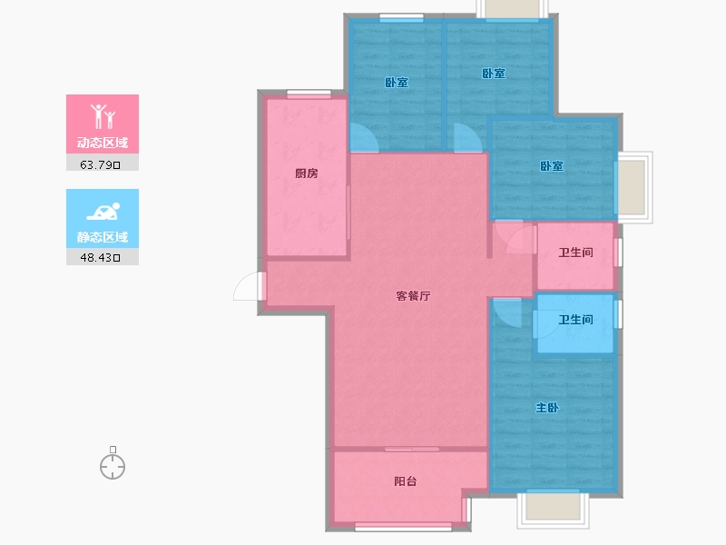 江苏省-苏州市-可逸兰亭-100.00-户型库-动静分区