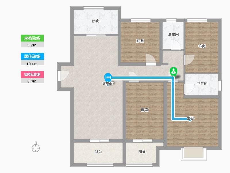 江苏省-徐州市-秀水华庭-129.62-户型库-动静线