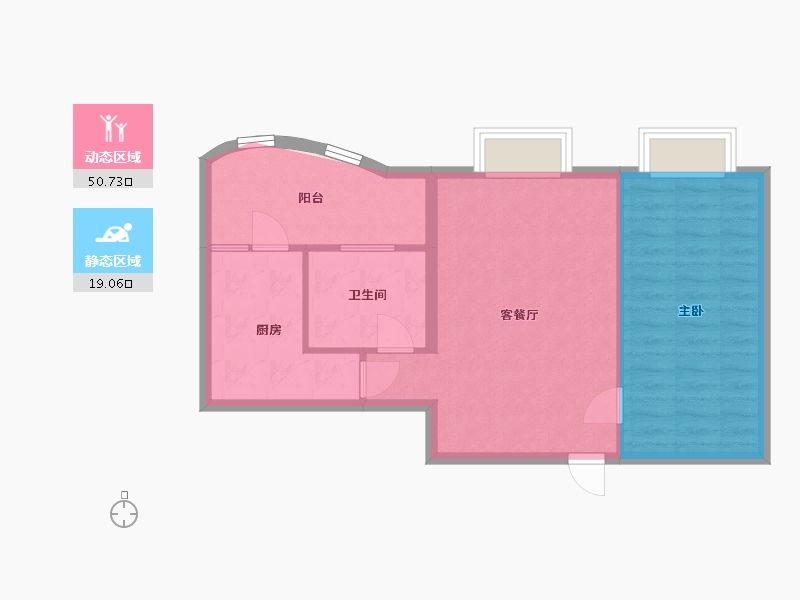 广东省-广州市-南天广场龙庭阁-64.00-户型库-动静分区