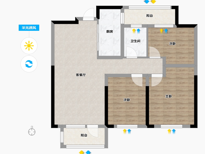 山东省-济宁市-小屯嘉苑-90.00-户型库-采光通风