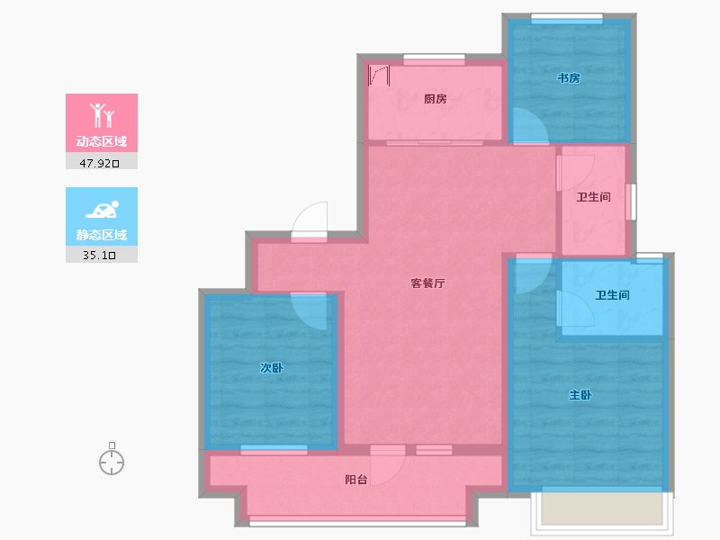 山东省-青岛市-西海岸·创新科技城-78.00-户型库-动静分区