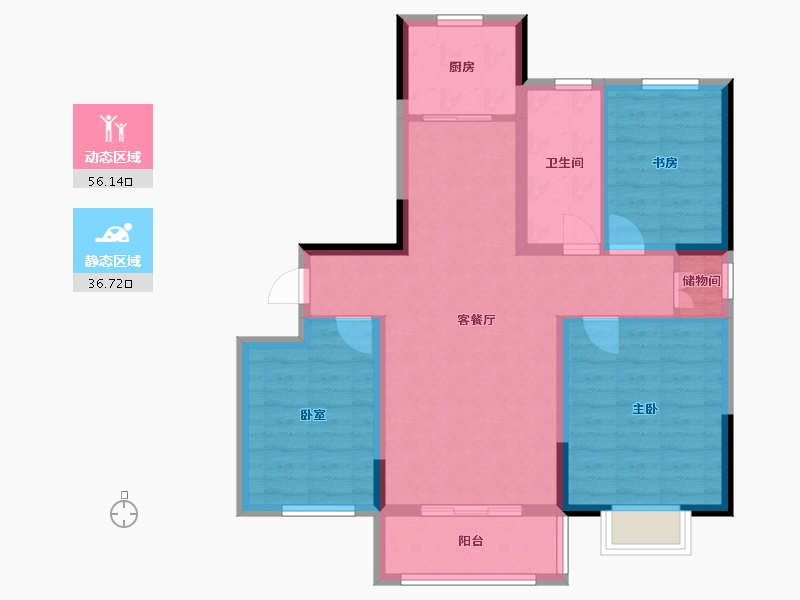 山东省-菏泽市-学府名都-96.00-户型库-动静分区