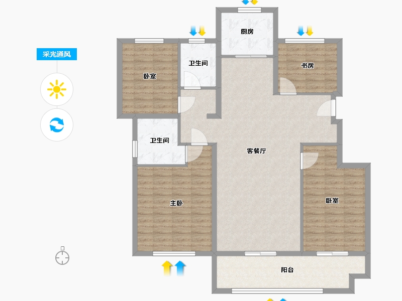 江苏省-连云港市-信安·阅城-123.38-户型库-采光通风