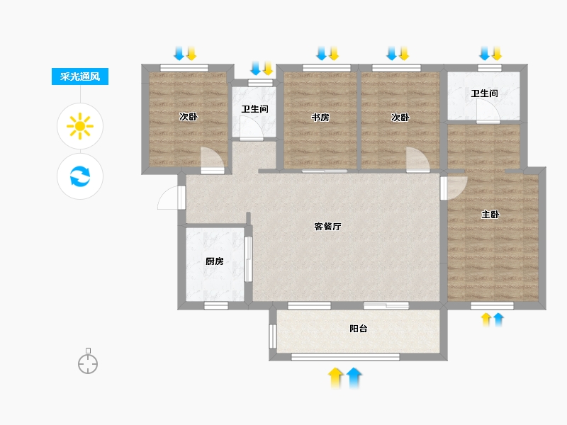 广西壮族自治区-南宁市-万科金域滨江-99.00-户型库-采光通风