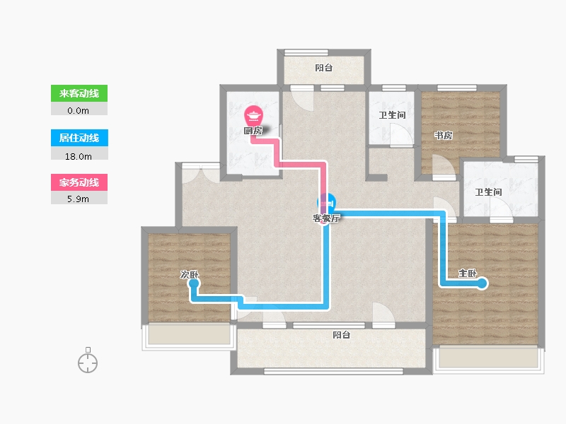 山东省-威海市-金地华发·峯范-128.00-户型库-动静线