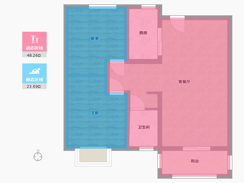 北京-北京市-天地-73.00-户型库-动静分区