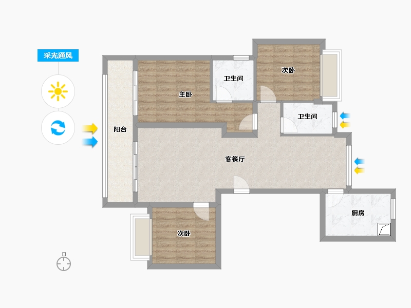 湖北省-武汉市-融创望江府-97.15-户型库-采光通风