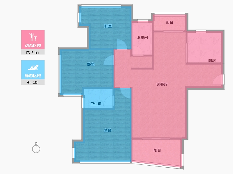 广东省-珠海市-华发国际海岸·万澳郡-92.00-户型库-动静分区