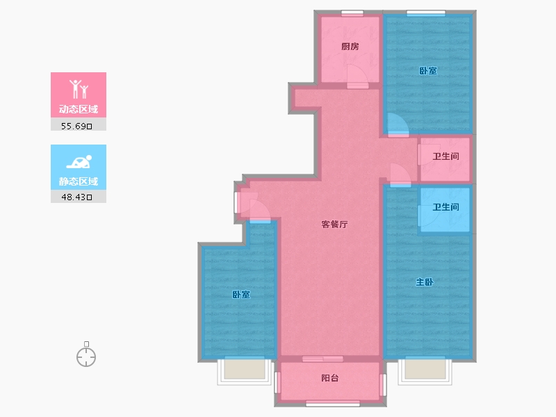 河北省-邢台市-欣欣家园-105.00-户型库-动静分区