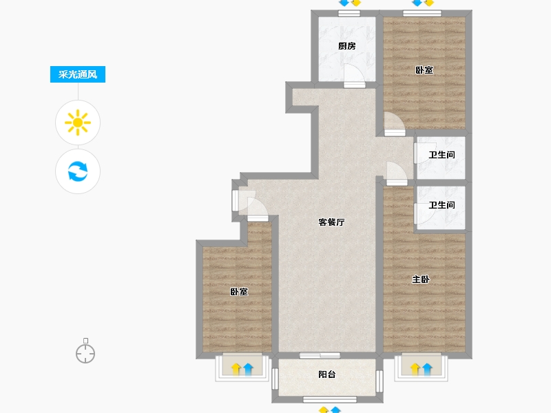 河北省-邢台市-欣欣家园-105.00-户型库-采光通风