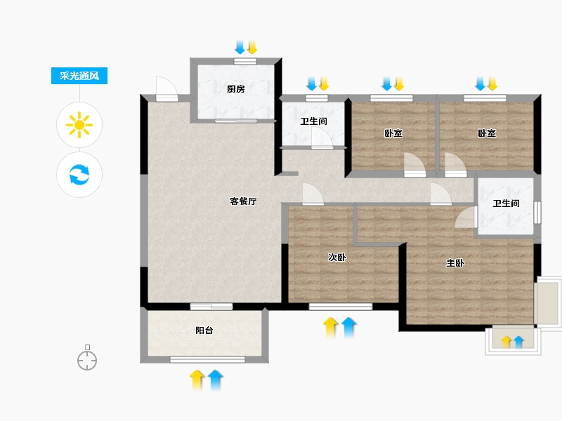 河南省-许昌市-中建观湖悦府-108.00-户型库-采光通风