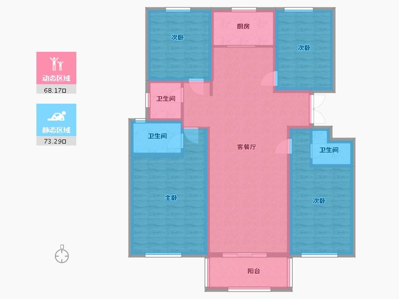 河南省-郑州市-兰溪上苑-141.58-户型库-动静分区