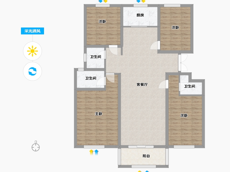 河南省-郑州市-兰溪上苑-141.58-户型库-采光通风