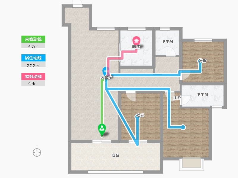 江苏省-泰州市-新城·丹霞花园-120.00-户型库-动静线