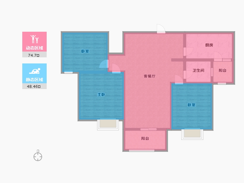 山东省-潍坊市-鲁商·玺悦府-90.00-户型库-动静分区