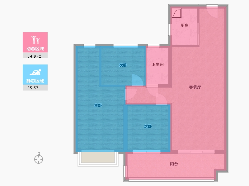 安徽省-阜阳市-颍上县碧桂园时代城-81.02-户型库-动静分区