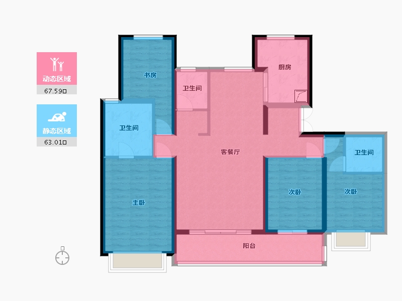 陕西省-西安市-金地中央公园-150.00-户型库-动静分区