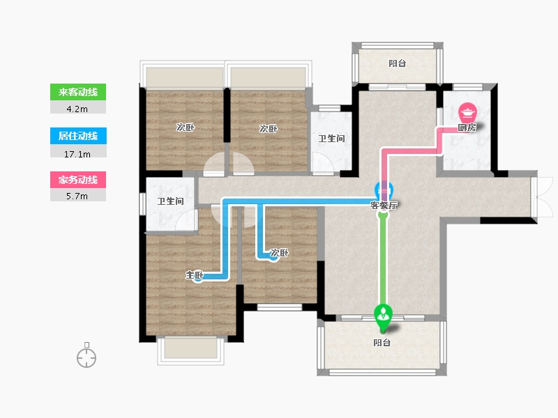 湖南省-邵阳市-龙熙府邸-120.00-户型库-动静线