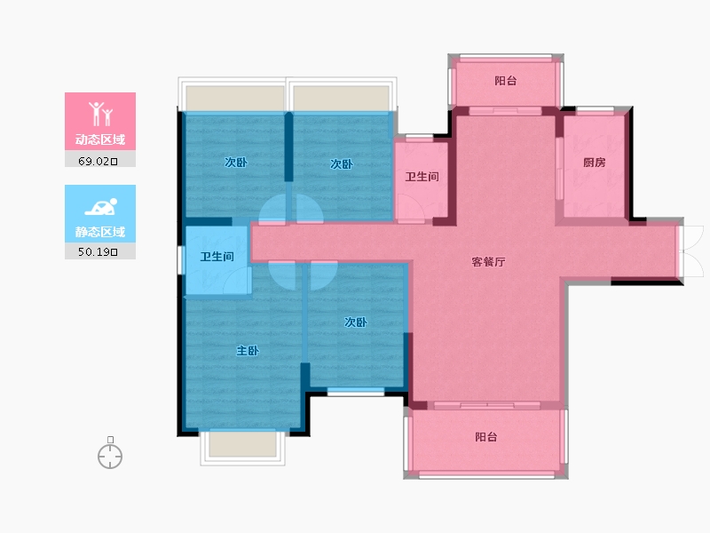 湖南省-邵阳市-龙熙府邸-120.00-户型库-动静分区