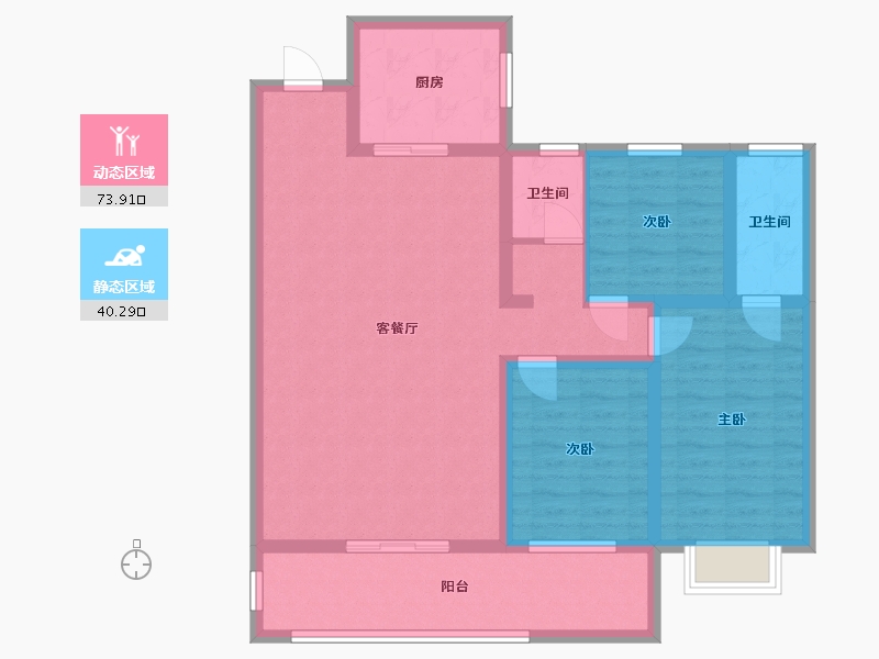 山东省-济宁市-龙城公馆-101.00-户型库-动静分区