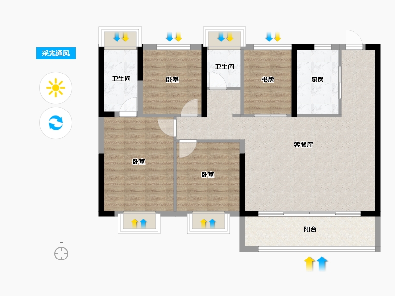 江苏省-苏州市-大境公园时代-101.81-户型库-采光通风