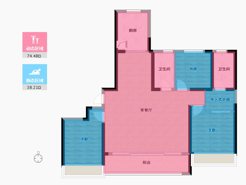 浙江省-温州市-鹿城金茂府-110.00-户型库-动静分区