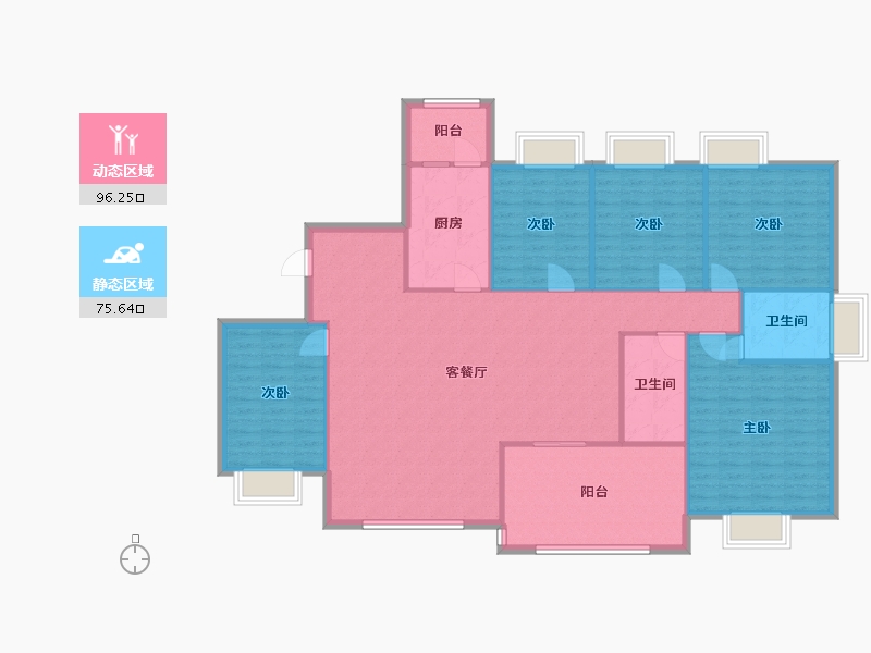 广西壮族自治区-南宁市-半岛东岸-160.00-户型库-动静分区