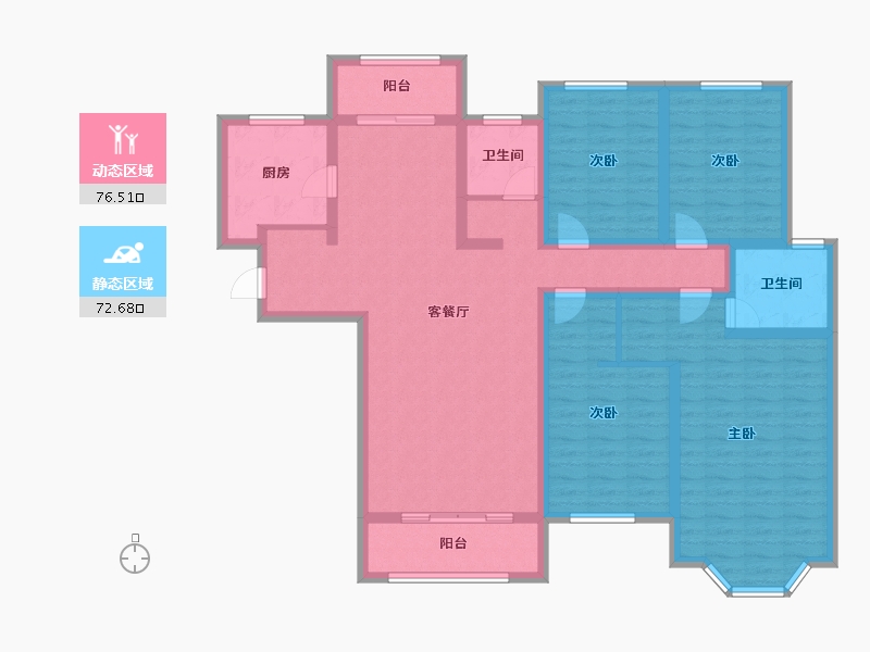 河南省-周口市-周口建业香槟圣园-100.00-户型库-动静分区