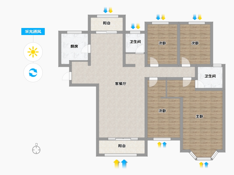 河南省-周口市-周口建业香槟圣园-100.00-户型库-采光通风