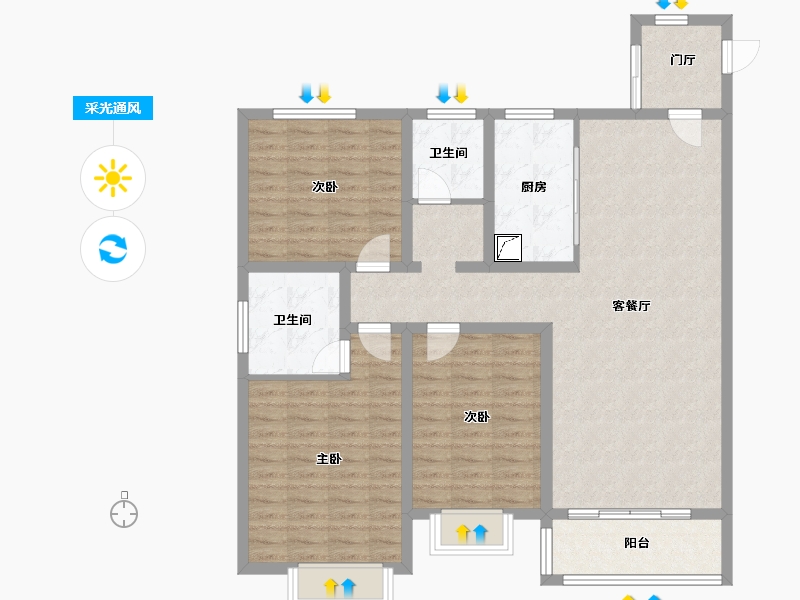 河南省-鹤壁市-星河湾-110.00-户型库-采光通风