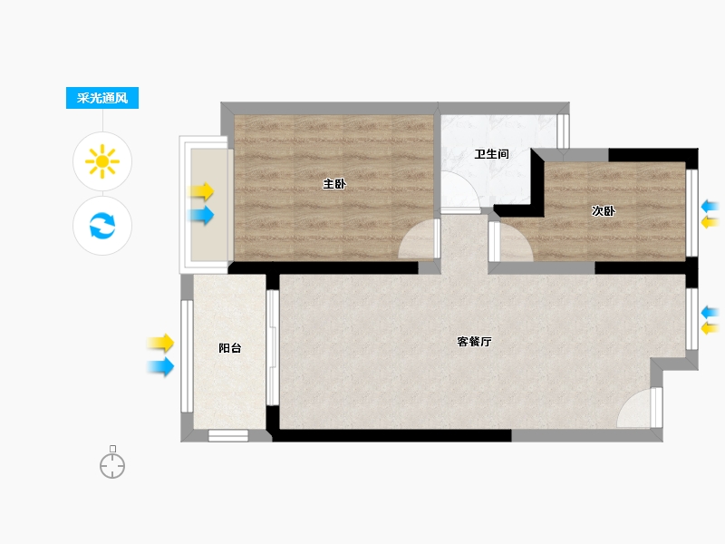 江苏省-苏州市-象屿都城嘉园-53.00-户型库-采光通风