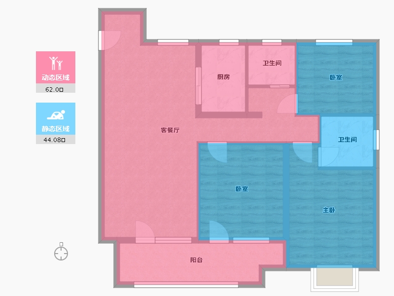 山东省-济宁市-祥生未来城-96.00-户型库-动静分区