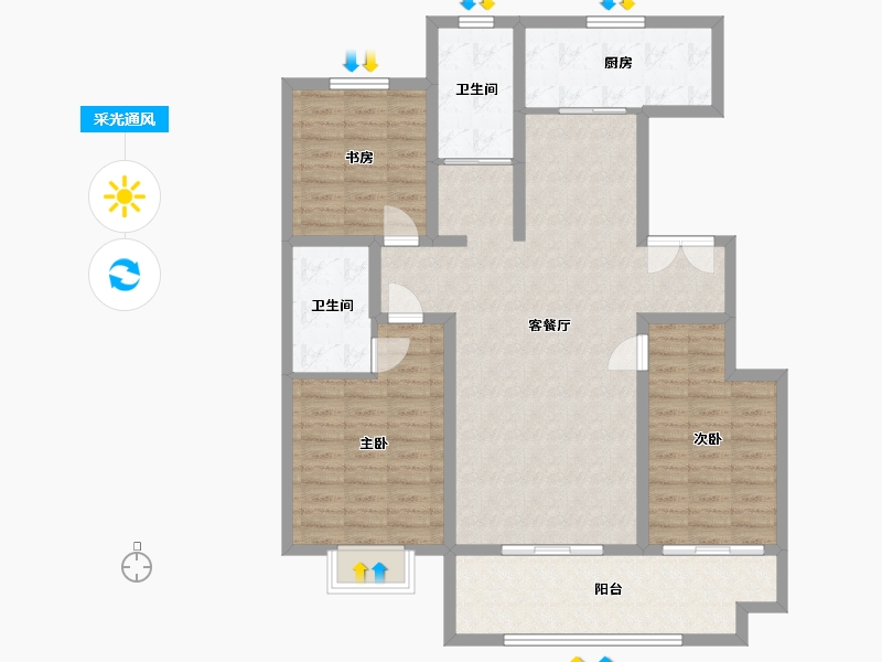 山东省-德州市-水木清华-110.00-户型库-采光通风