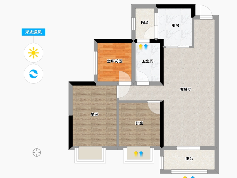 广东省-江门市-明泰城-80.00-户型库-采光通风