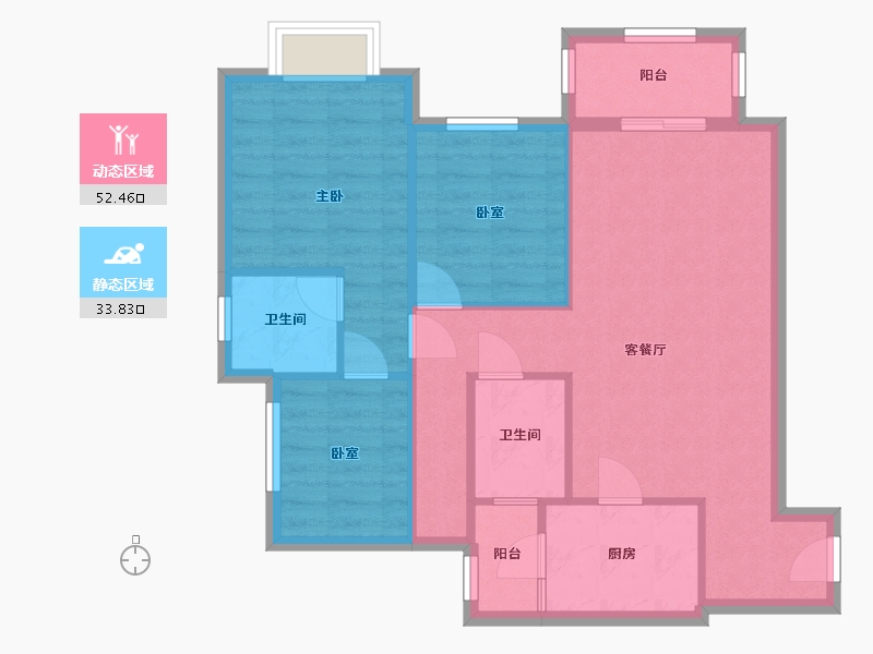 重庆-重庆市-中国摩-78.00-户型库-动静分区