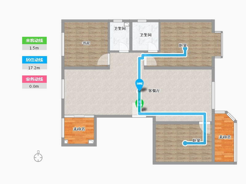 山西省-临汾市-金域蓝湾-103.23-户型库-动静线