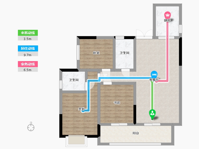 湖南省-邵阳市-福星御景城-99.72-户型库-动静线