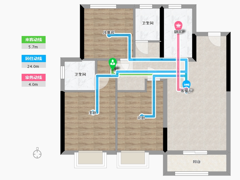 河北省-廊坊市-绿地西斯莱-102.00-户型库-动静线