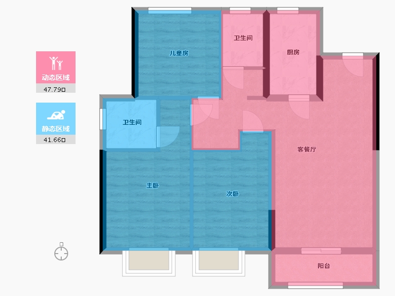 河北省-廊坊市-绿地西斯莱-102.00-户型库-动静分区