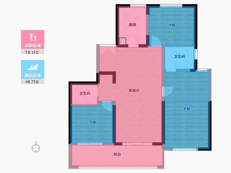 江苏省-连云港市-财信铂悦府-118.00-户型库-动静分区