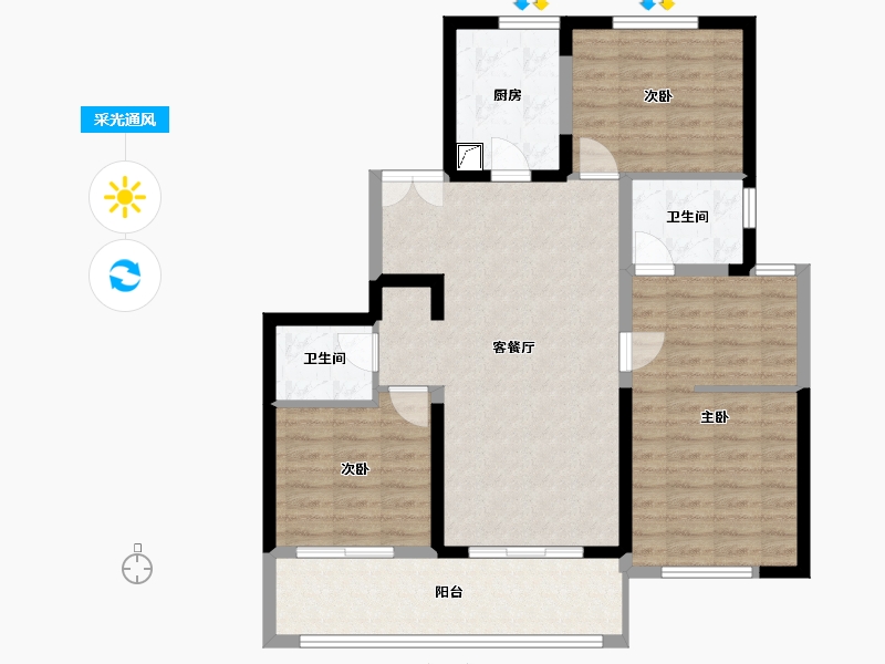 江苏省-连云港市-财信铂悦府-118.00-户型库-采光通风