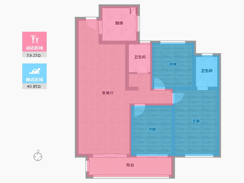 陕西省-宝鸡市-雍华公馆-90.00-户型库-动静分区